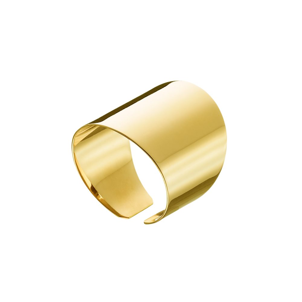 Inel statement din otel inoxidabil placat cu aur galben de 18 K Heavy Metal, 04X27-00296-1, Oxette Romania