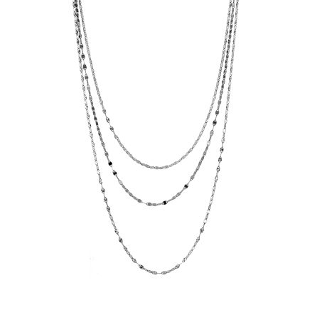 Colier triplu din argint 925 placat cu rodiu Sonata, 01X01-05071, Oxette Romania