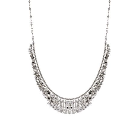 Colier din argint placat cu rodiu decorat cu franjuri elegante Sonata, 01X01-05081-1, Oxette Romania