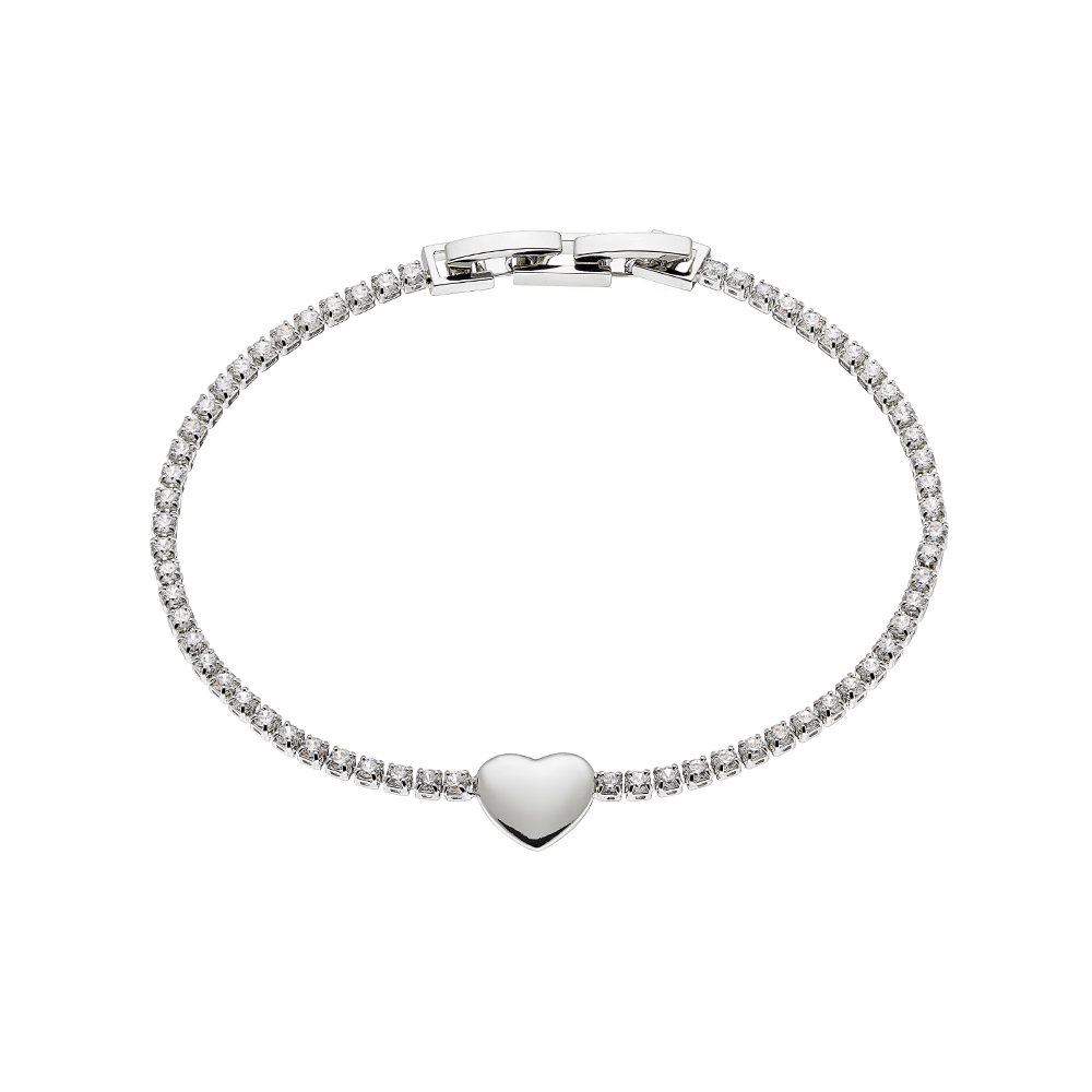 Bratara tennis cu inima placata cu rodiu Festive, 02L15-01054-1, Oxette Romania