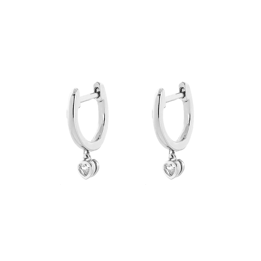 Cercei inima placati cu rodiu cu cristal Heart to Heart, 03L15-00876-1, Oxette Romania