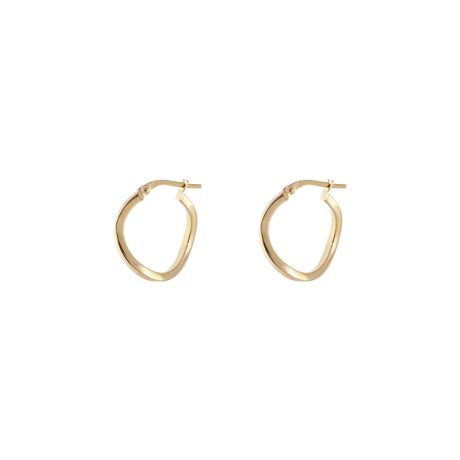 Cercei creole din argint placat cu aur galben de 18 K Hoop, 03X05-02583, Oxette Romania