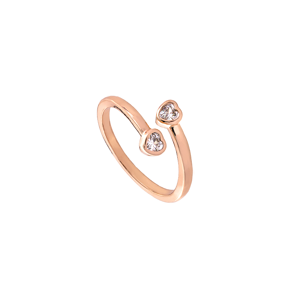 Inel cu inimi placat cu aur roz de 18 K cu cristale Heart to Heart, 04L15-00335-2, Oxette Romania