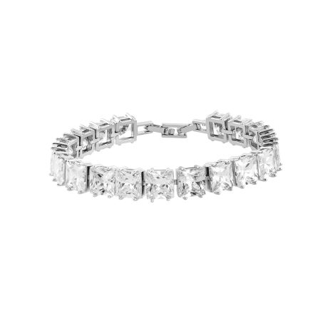 Bratara tennis placata cu aur roz de 18 K cu cristale Party, 02X15-00216, Oxette Romania
