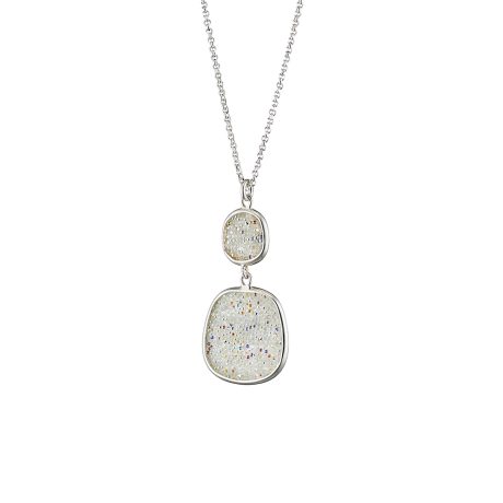 Colier din argint placat cu rodiu si decorat cu cristale naturale caviar Gala, 01X01-05163, Oxette Romania