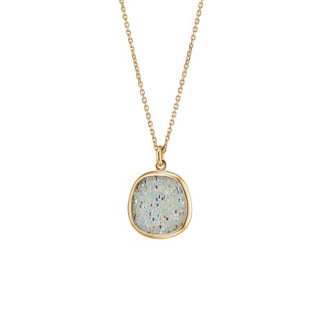 Colier scurt argint placat cu aur galben de 18K cu cristale caviar albe Gala, 01X05-03150, Oxette Romania