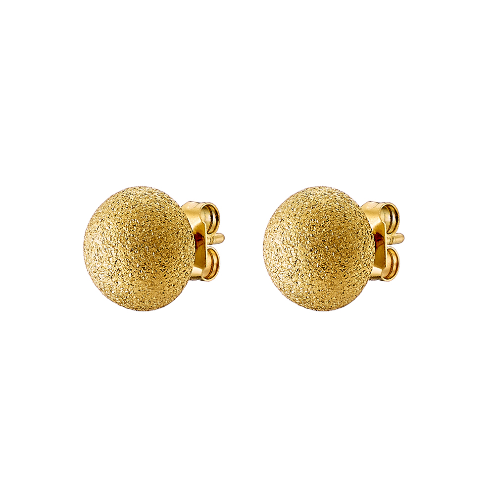 Cercei bobite din otel inoxidabil placat cu aur galben de 18 K cu glitter Sparkling, 03L27-00563, Oxette Romania