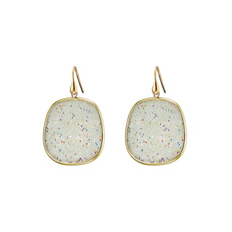 Cercei eleganti din argint placat cu aur galben de 18 K decorati cu cristale caviar Gala, 03X05-02779, Oxette Romania