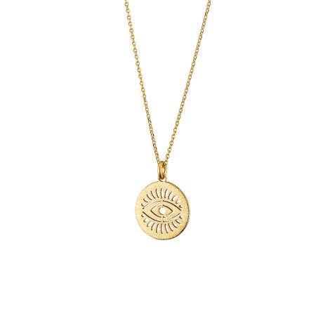 Colier cu ochi din argint placat cu aur galben de 18 K Talisman, 01X05-03119, Oxette Romania