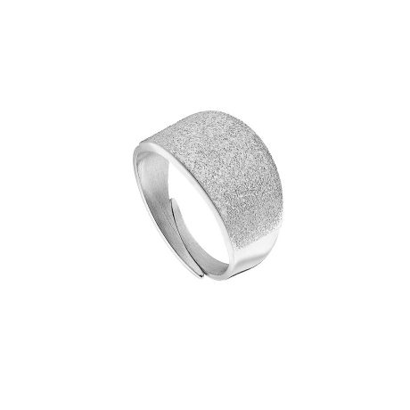 Inel cu aspect sablat din otel inoxidabil placat cu rodiu Sparkling, 04L03-00303, Oxette Romania