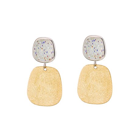 Cercei eleganti din argint placat cu rodiu si aur galben mat de 18 K Gala, 03X05-02780, Oxette Romania