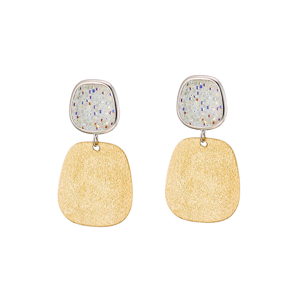 Cercei eleganti din argint placat cu rodiu si aur galben mat de 18 K Gala, 03X05-02780, Oxette Romania