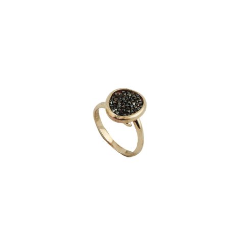 Inel elegant din argint placat cu aur roz de 18 K cu cristale maro Stardust, 04X05-01310-1, Oxette Romania