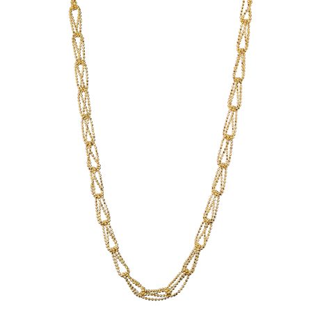 Colier cu zale mobile din argint placat cu aur galben de 18 K Melody, 01X05-03129, Oxette Romania